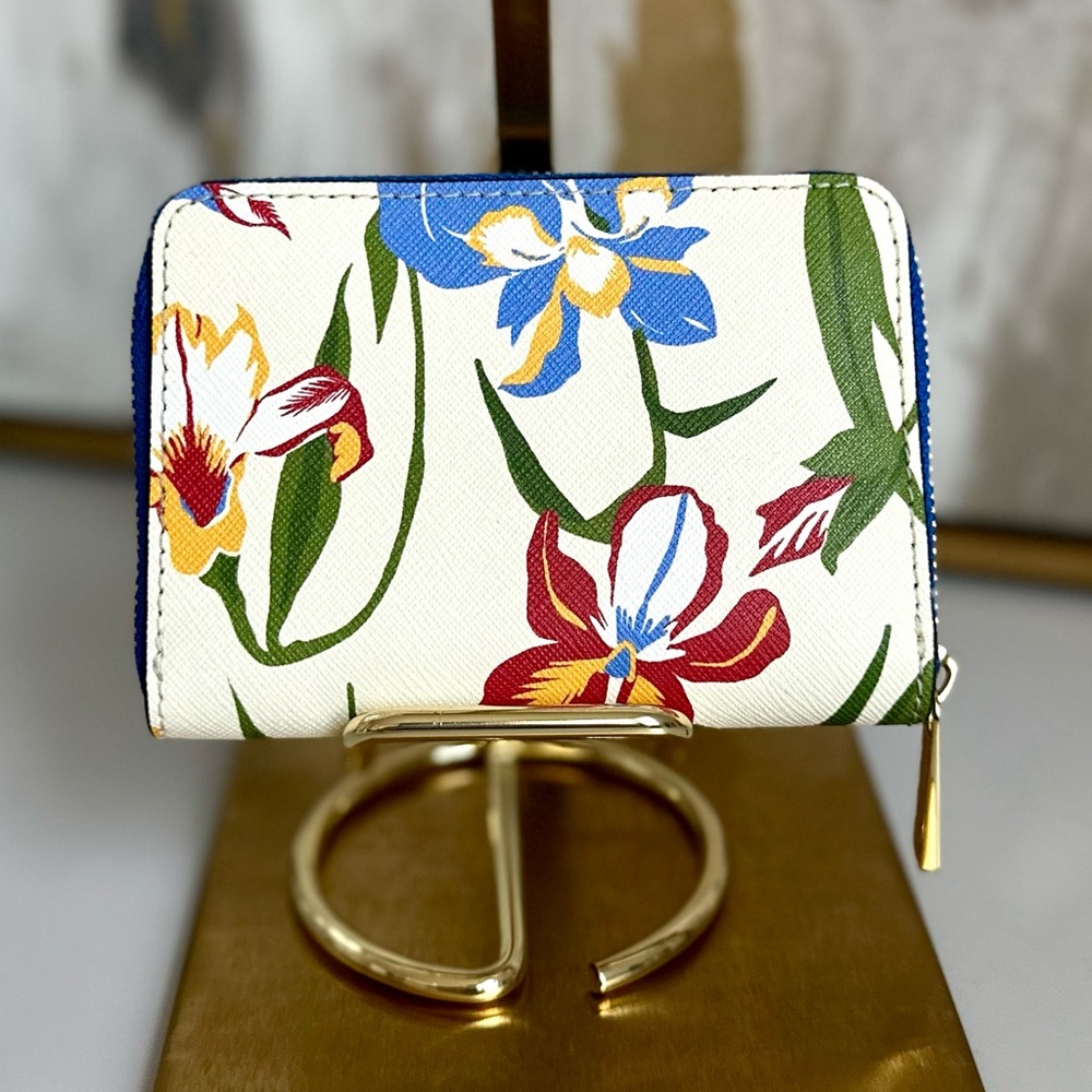 Like New Tory Burch EMERSON ZIP COIN CASE-PAINTED IRIS - Picture 4 of 8
